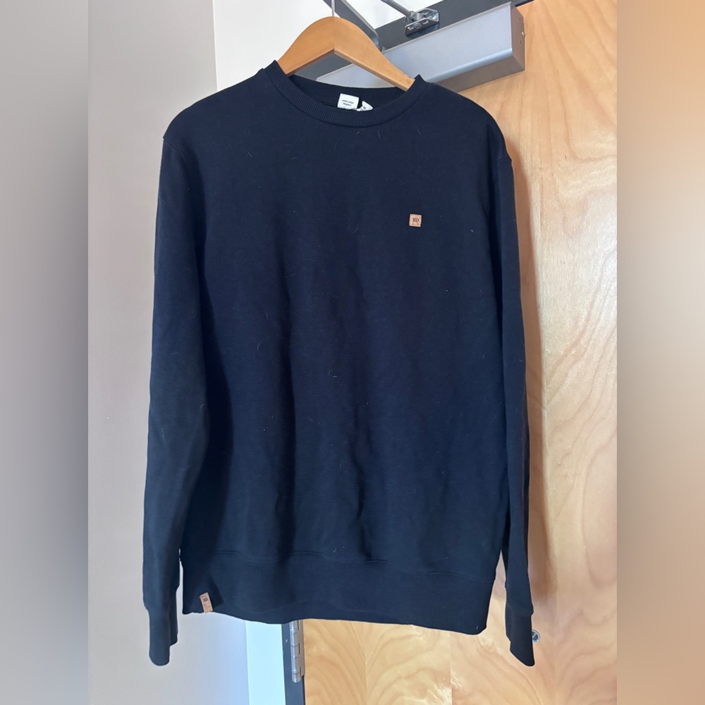 Tentree TreeFleece Classic Crewneck Sweatshirt Black Shirt Top Organic Medium